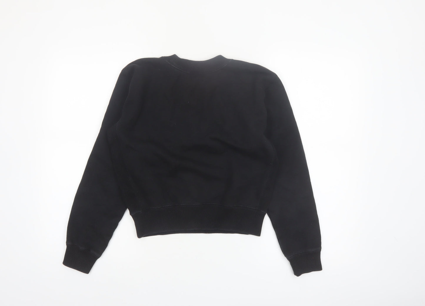 Uniqlo Women Black Cotton Blend Pullover Sweatshirt Size S