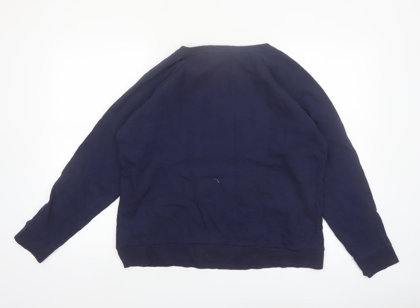 Cath Kidston Women's Navy Blue Pullover Sweatshirt L Twinkle Embroidered Cotton