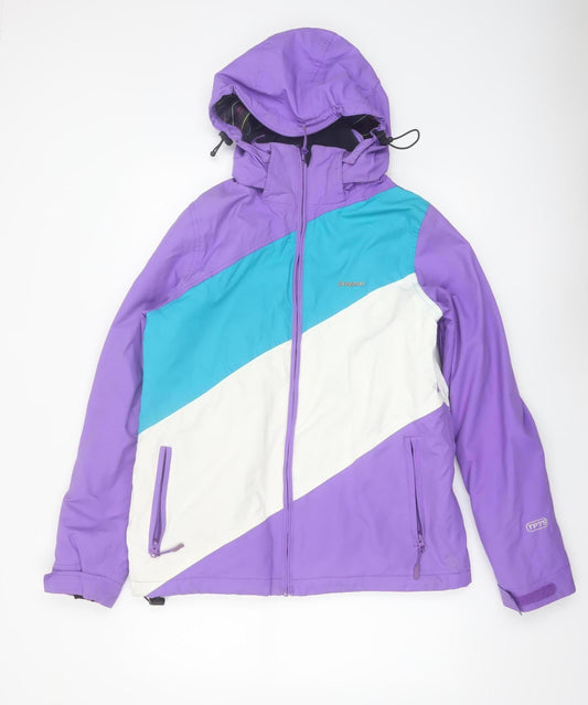 Trespass Womens Purple Ski Jacket L Waterproof Hooded Winter Coat