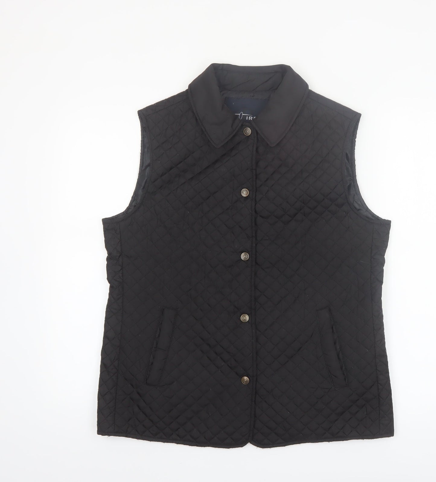 J.J. Riren Women's Black Quilted Sleeveless Waistcoat L