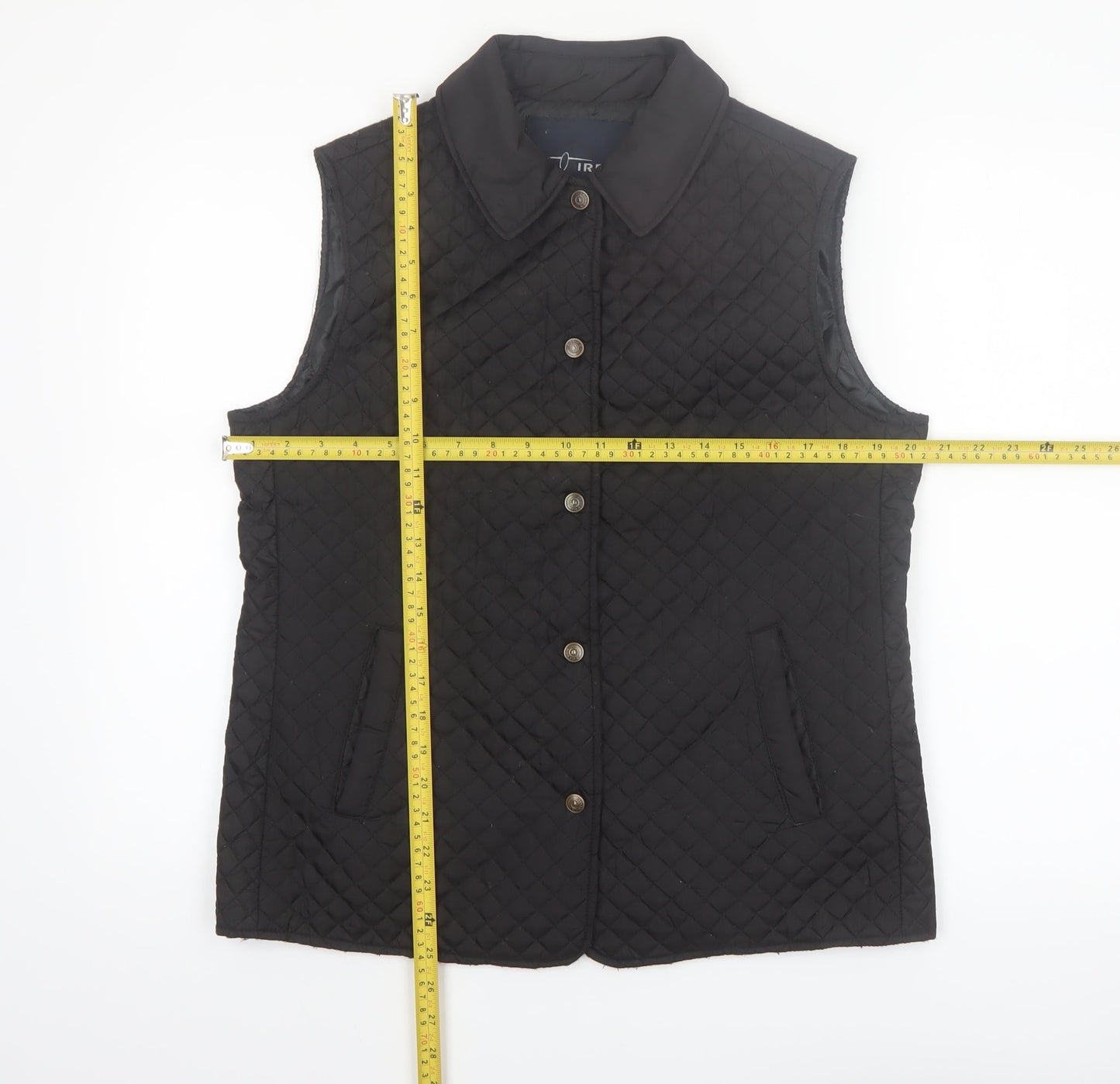 J.J. Riren Women's Black Quilted Sleeveless Waistcoat L