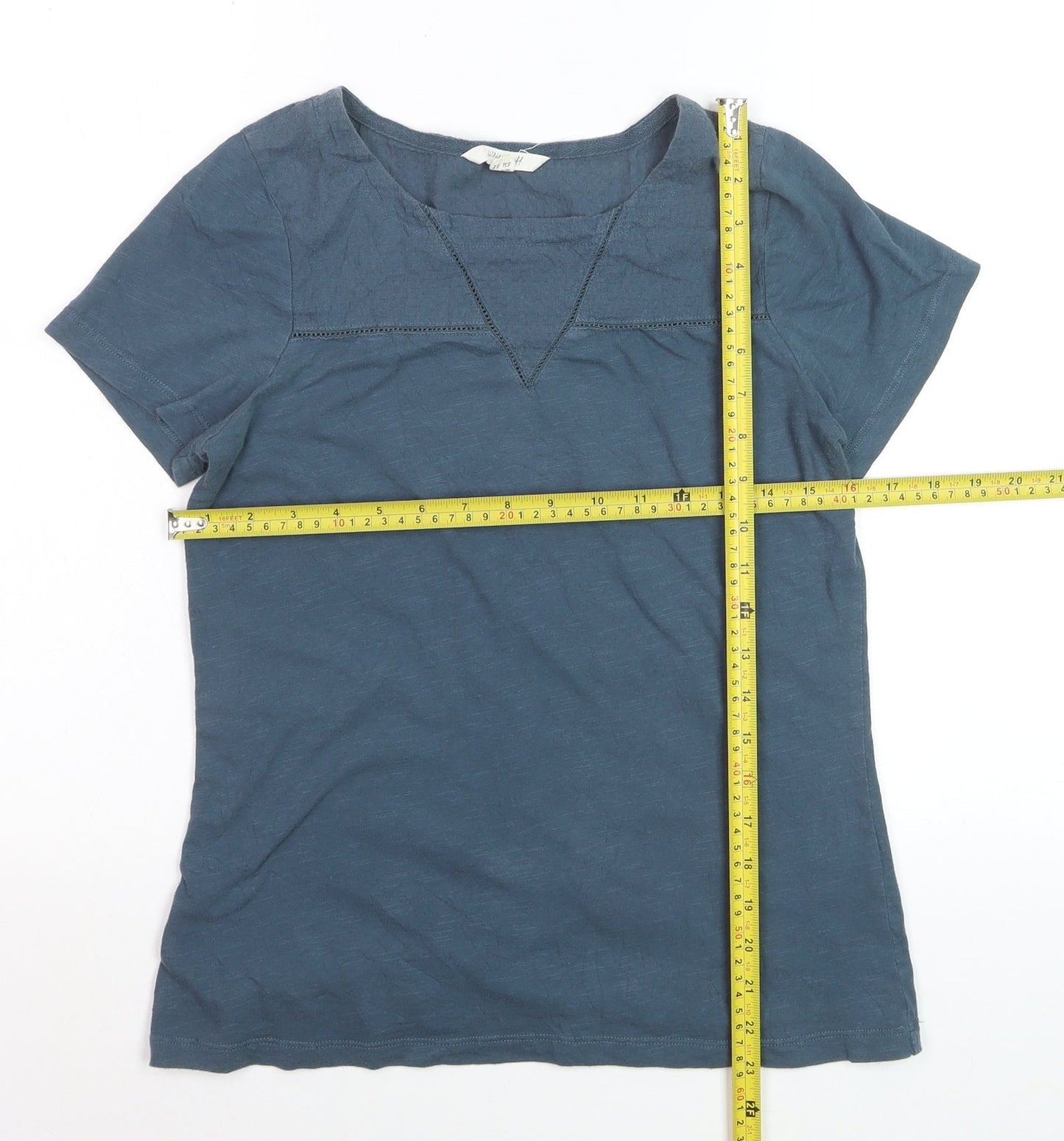 White Stuff Women's Blue Cotton Short Sleeve T-Shirt Size 10