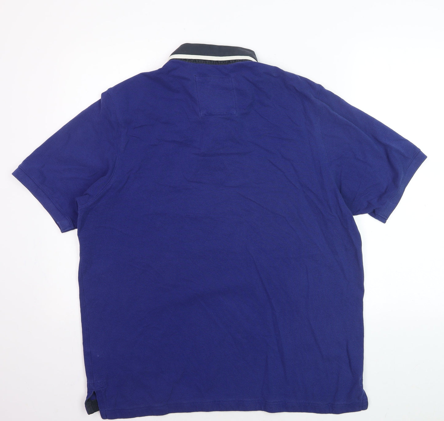 Marks and Spencer Men's Blue Rugby Polo Shirt Large Cotton