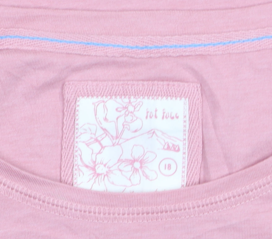 Fat Face Women's Pink Butterfly Print Cotton T-Shirt Size 18