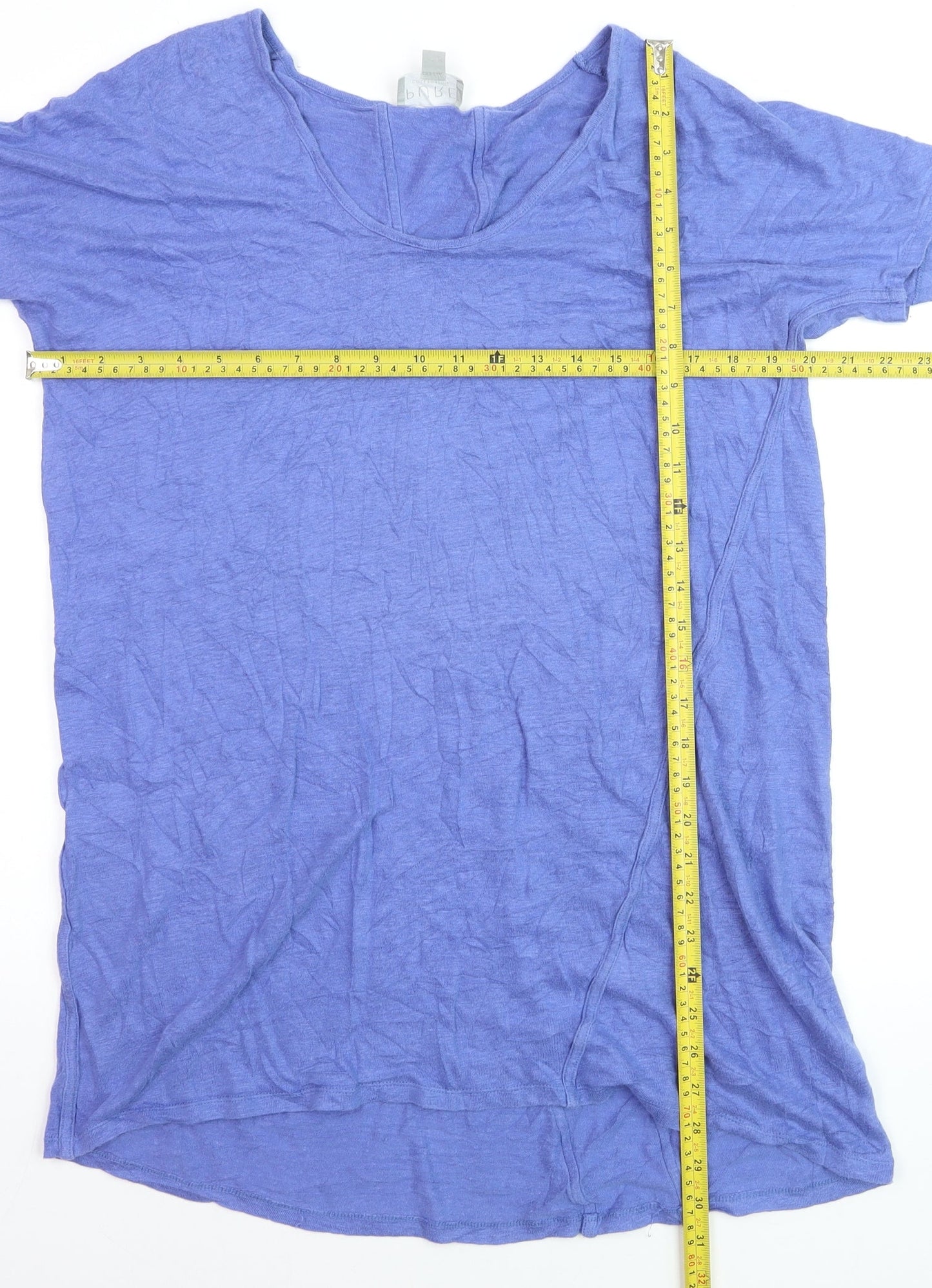 Pure Collection Womens Purple Cotton Jersey T-Shirt UK 14
