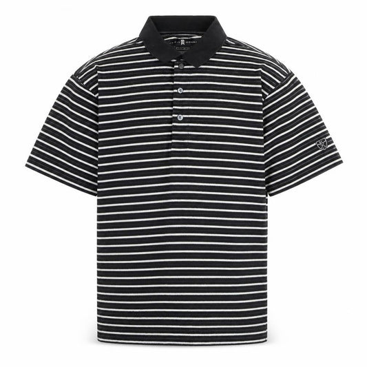 Tiger Woods Men's Black Striped Regular Fit Polo Shirt Size S