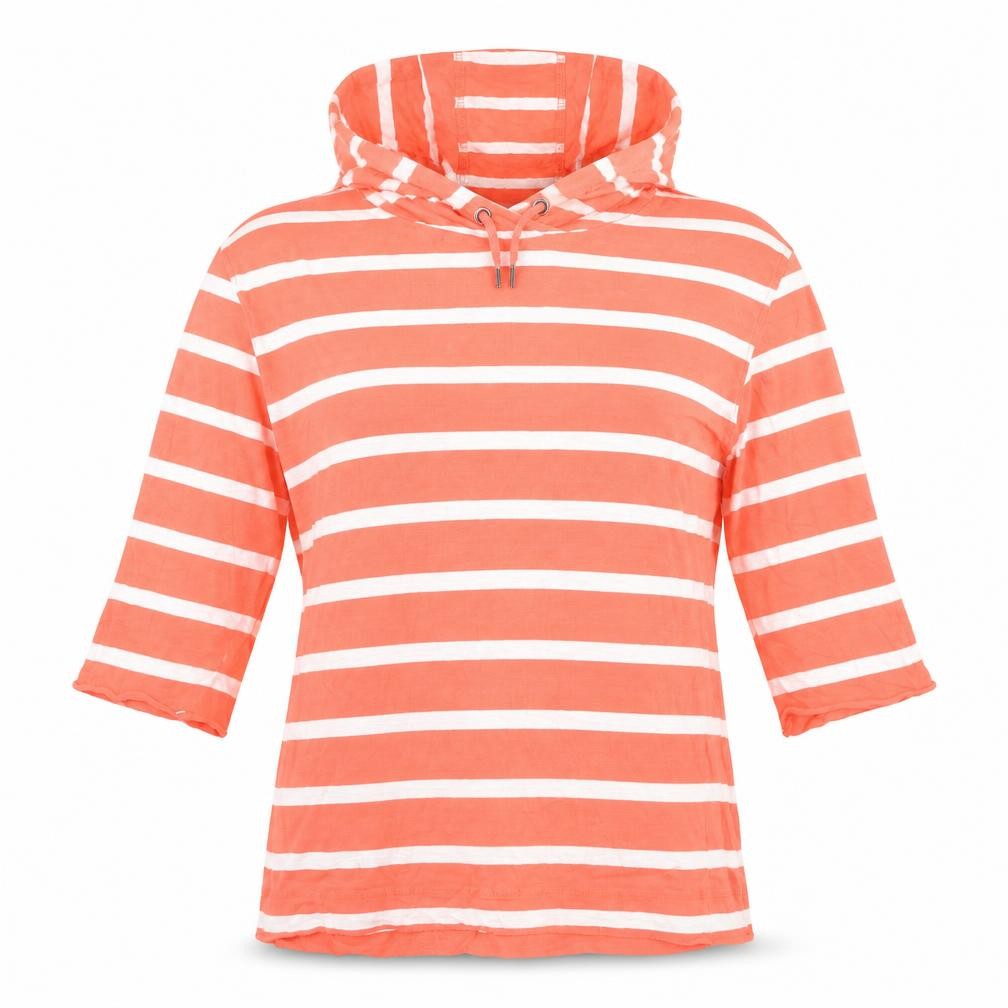 Regatta Womens Orange Striped Cotton Pullover Hoodie Size M
