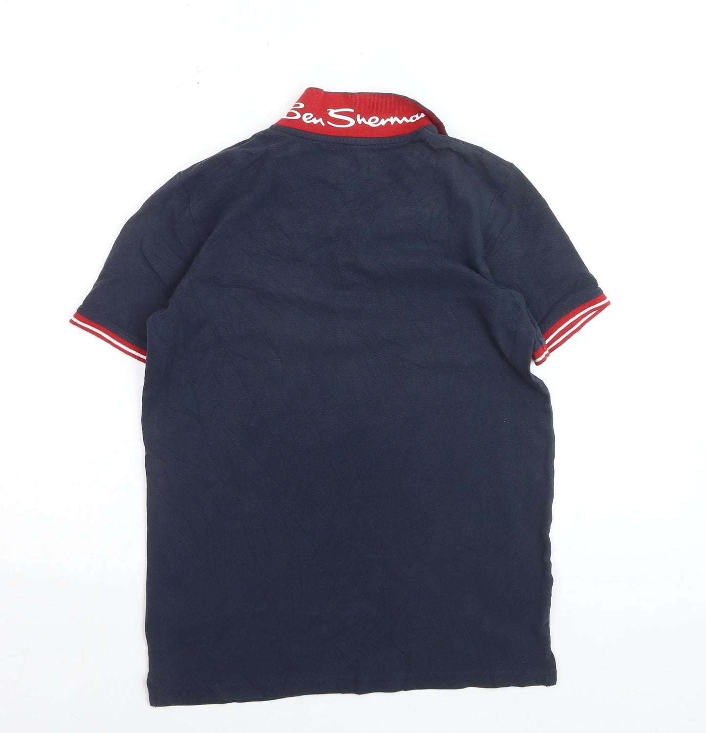 Ben Sherman Teens Navy Blue Cotton Polo Shirt Size 14-15