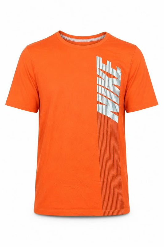 Nike Men's Orange Athletic Cut Graphic T-Shirt Size S