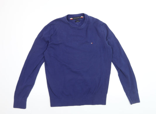 Tommy Hilfiger Men’s Blue Cotton Silk Crew Neck Pullover Sweatshirt M