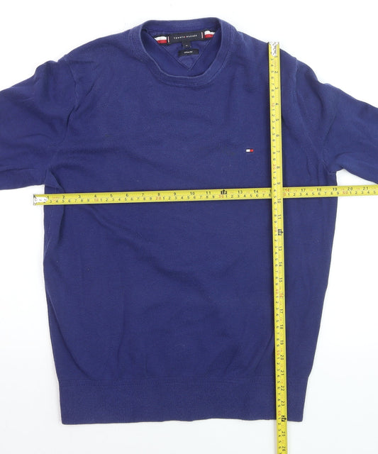 Tommy Hilfiger Men’s Blue Cotton Silk Crew Neck Pullover Sweatshirt M