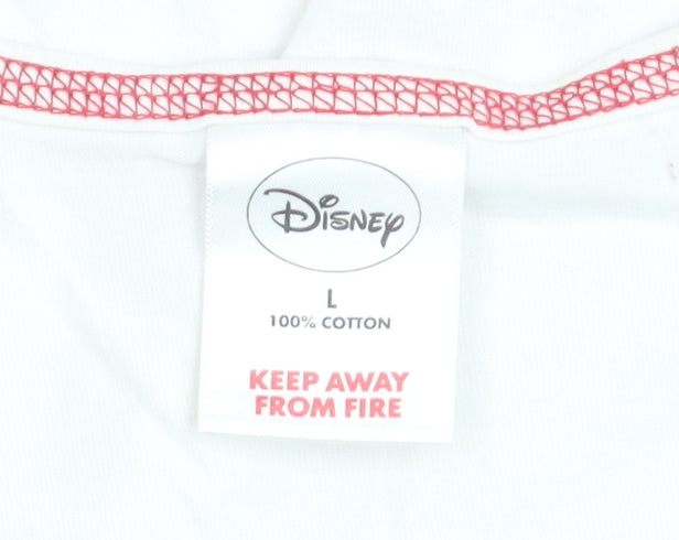 Disney Winnie the Pooh Womens White Cotton T-Shirt Nightshirt L