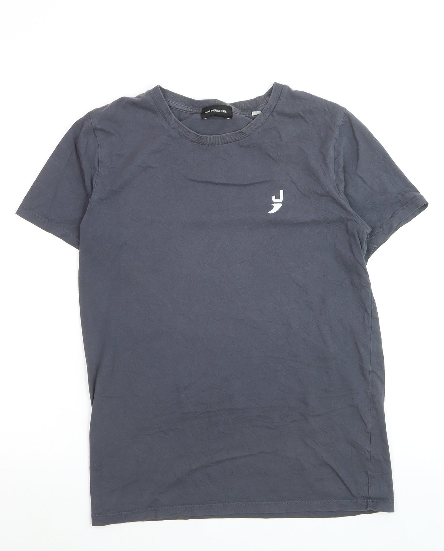 Jam Industries Men's Grey Cotton Crew Neck Short Sleeve T-Shirt S