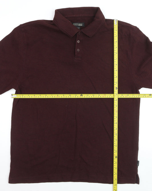 Britches Men’s Brown Long Sleeve Cotton Blend Polo Shirt XL