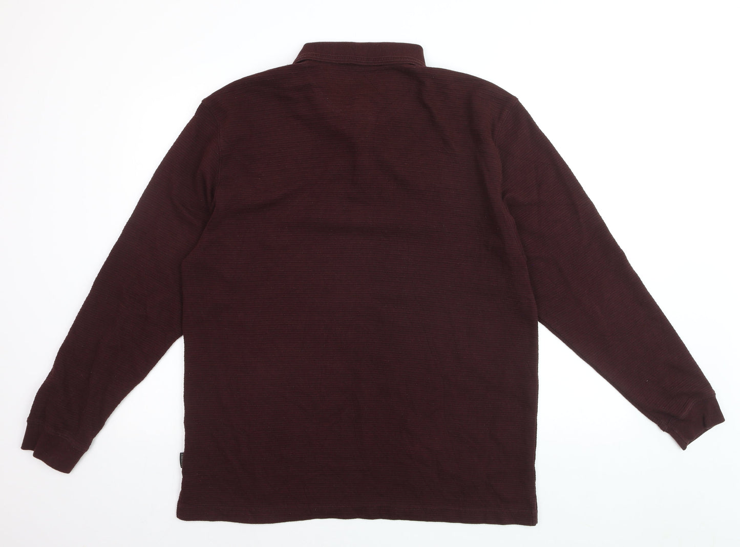 Britches Men’s Brown Long Sleeve Cotton Blend Polo Shirt XL