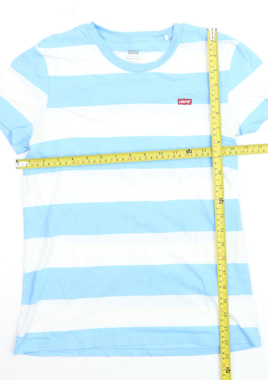 Levi's Men's Blue White Striped Crew Neck T-Shirt XS