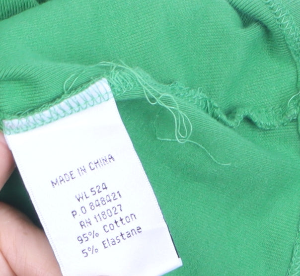 Boden Women Green Size 10 Short Sleeve Basic Cotton T-Shirt