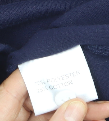 Fabrizio Women's Blue Collared Henley Long Sleeve Jumper Size S