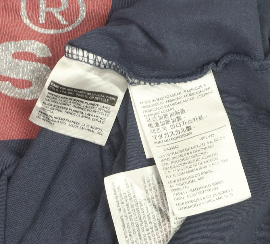 Levi's Men's Blue Graphic Logo Regular Fit Cotton T-Shirt M