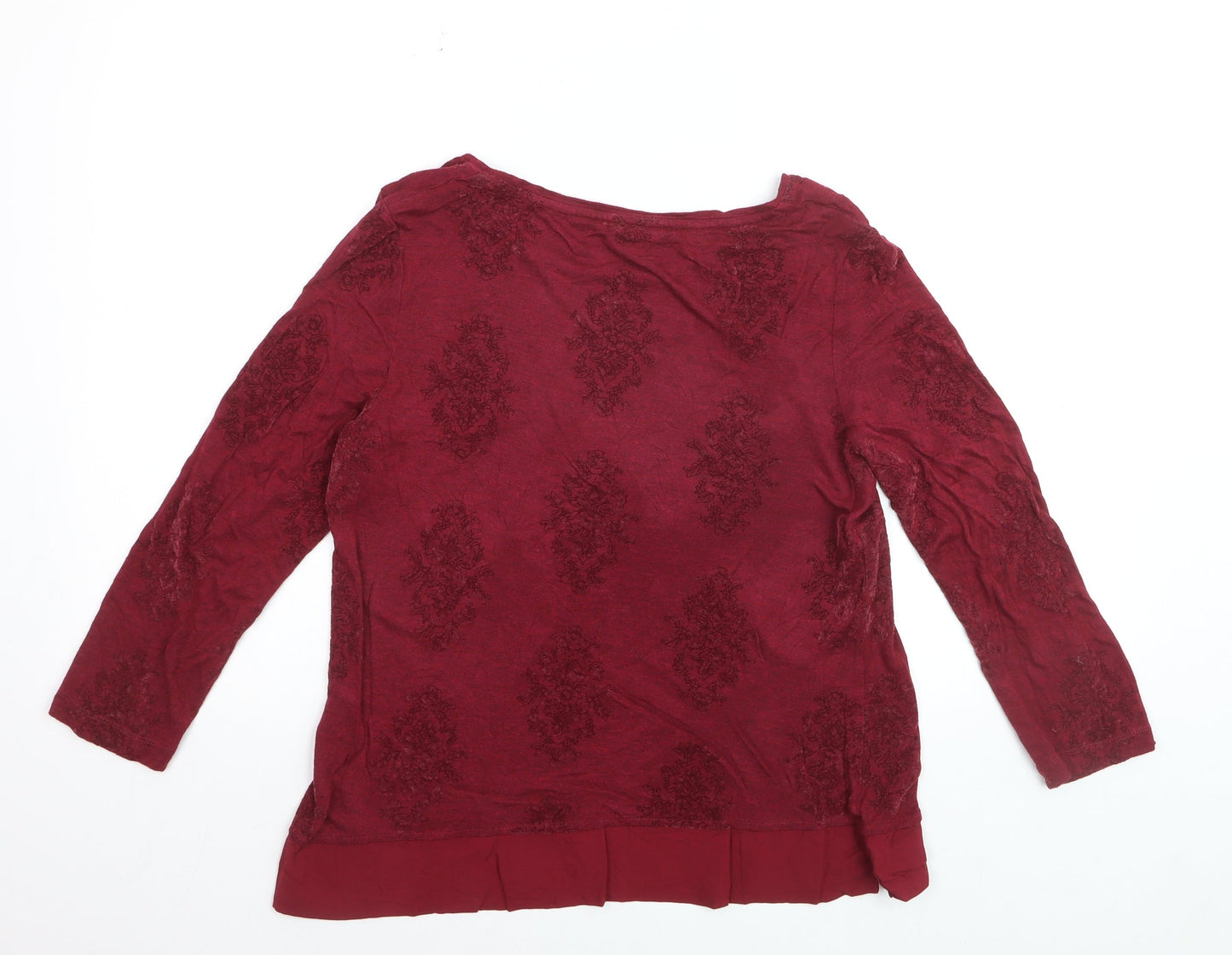 White Stuff Women's Red 3/4 Sleeve Tunic Blouse Size 14