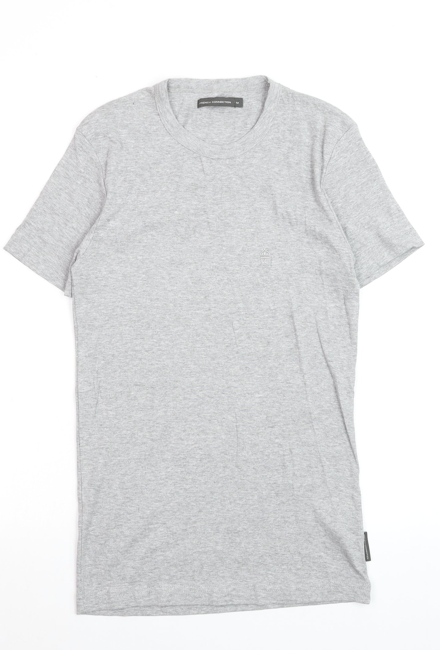 French Connection Men's Grey Crew Neck Cotton T-Shirt M