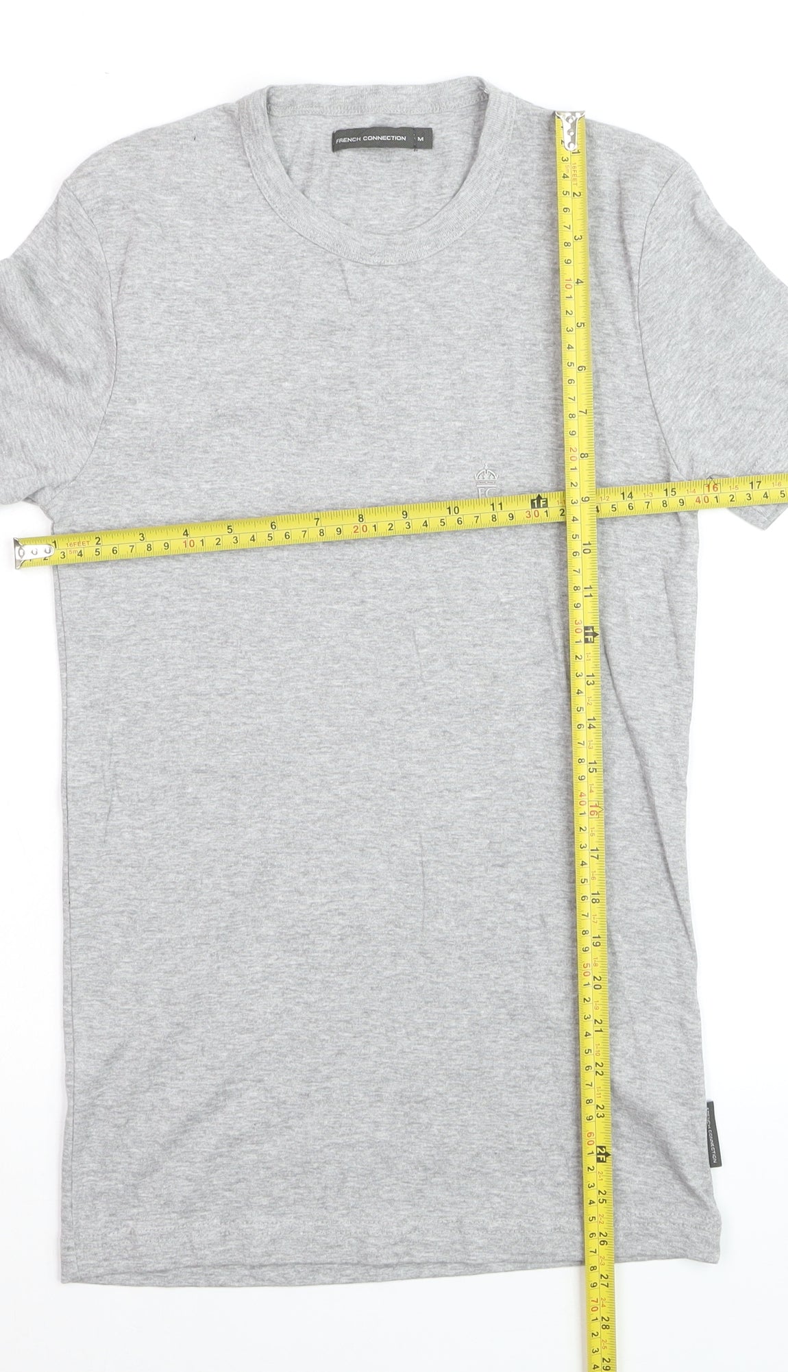 French Connection Men's Grey Crew Neck Cotton T-Shirt M
