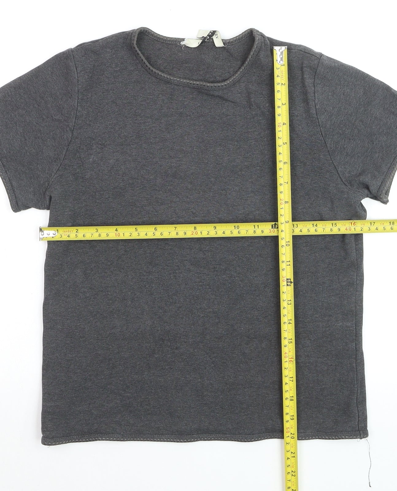Laura Ashley Women's Grey Cotton Short Sleeve T-Shirt Size 18