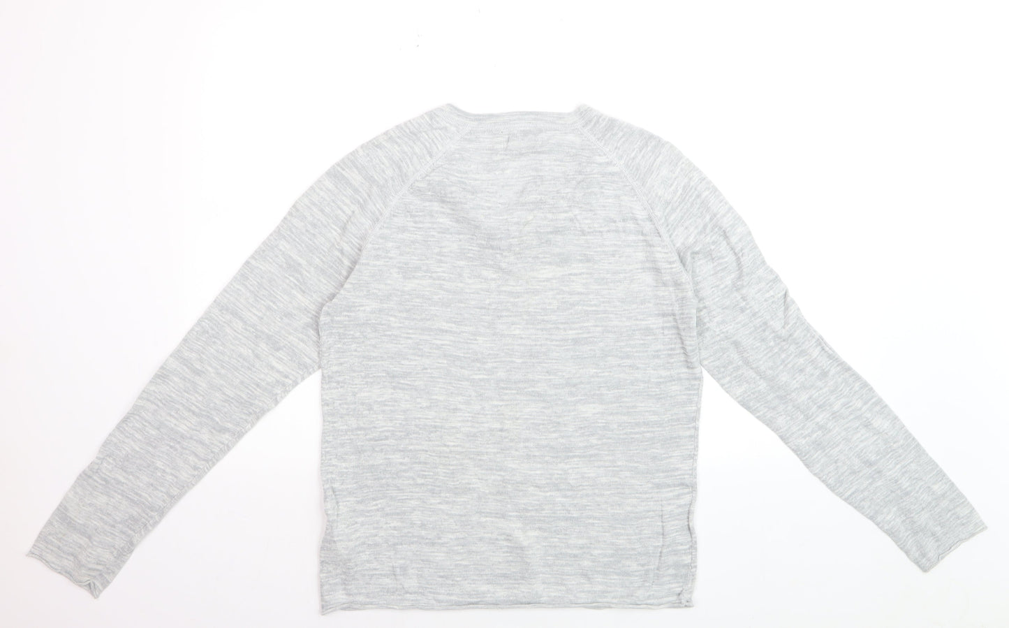 500/Denim Maison Cirqcent Men's Grey Henley Long Sleeve Top M