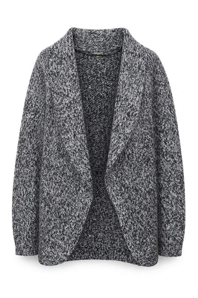 OVS Women's Grey Chunky Knit Open Cardigan Size S