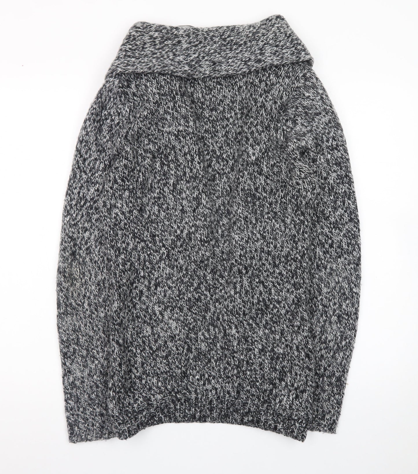 OVS Women's Grey Chunky Knit Open Cardigan Size S