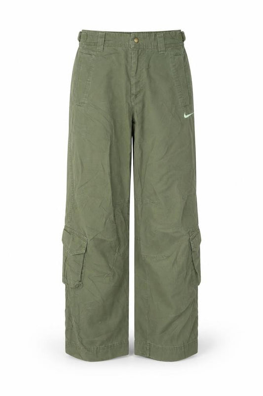 Nike Girls Green Cargo Trousers M 10-12 Years Cotton Casual Outdoor