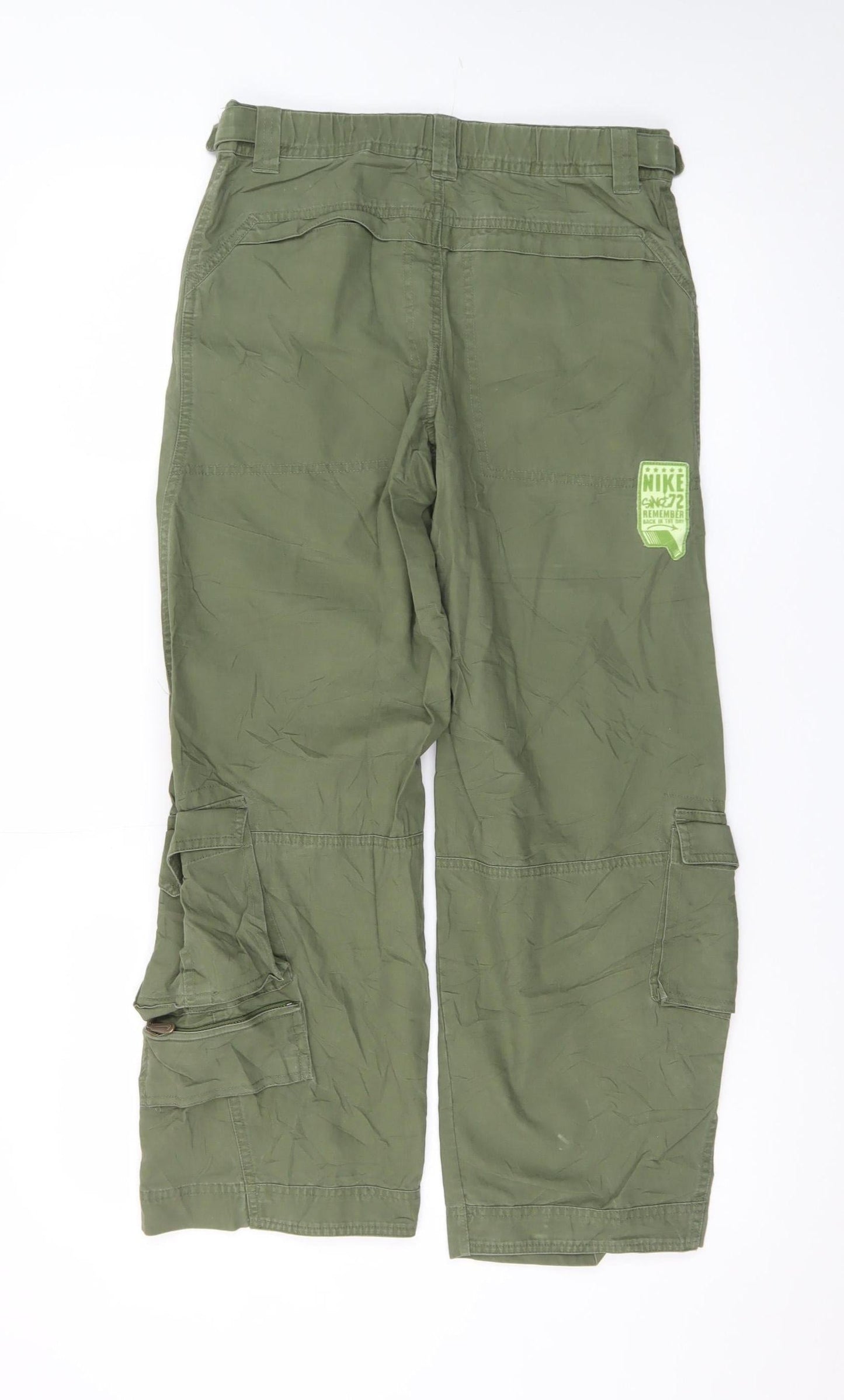 Nike Girls Green Cargo Trousers M 10-12 Years Cotton Casual Outdoor