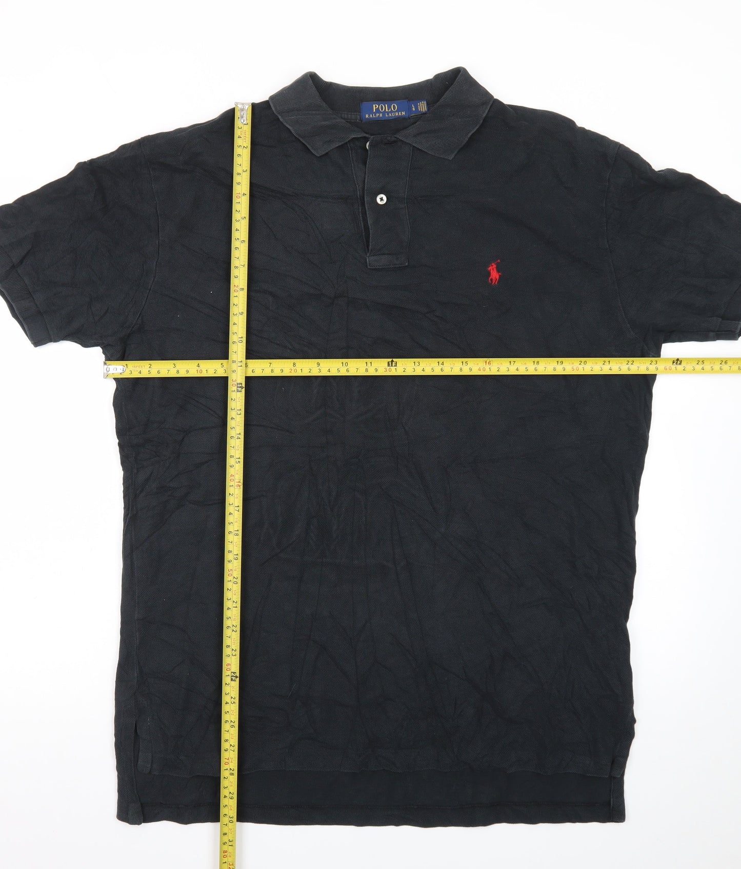 Ralph Lauren Men's Black Cotton Polo Shirt L Classic Fit