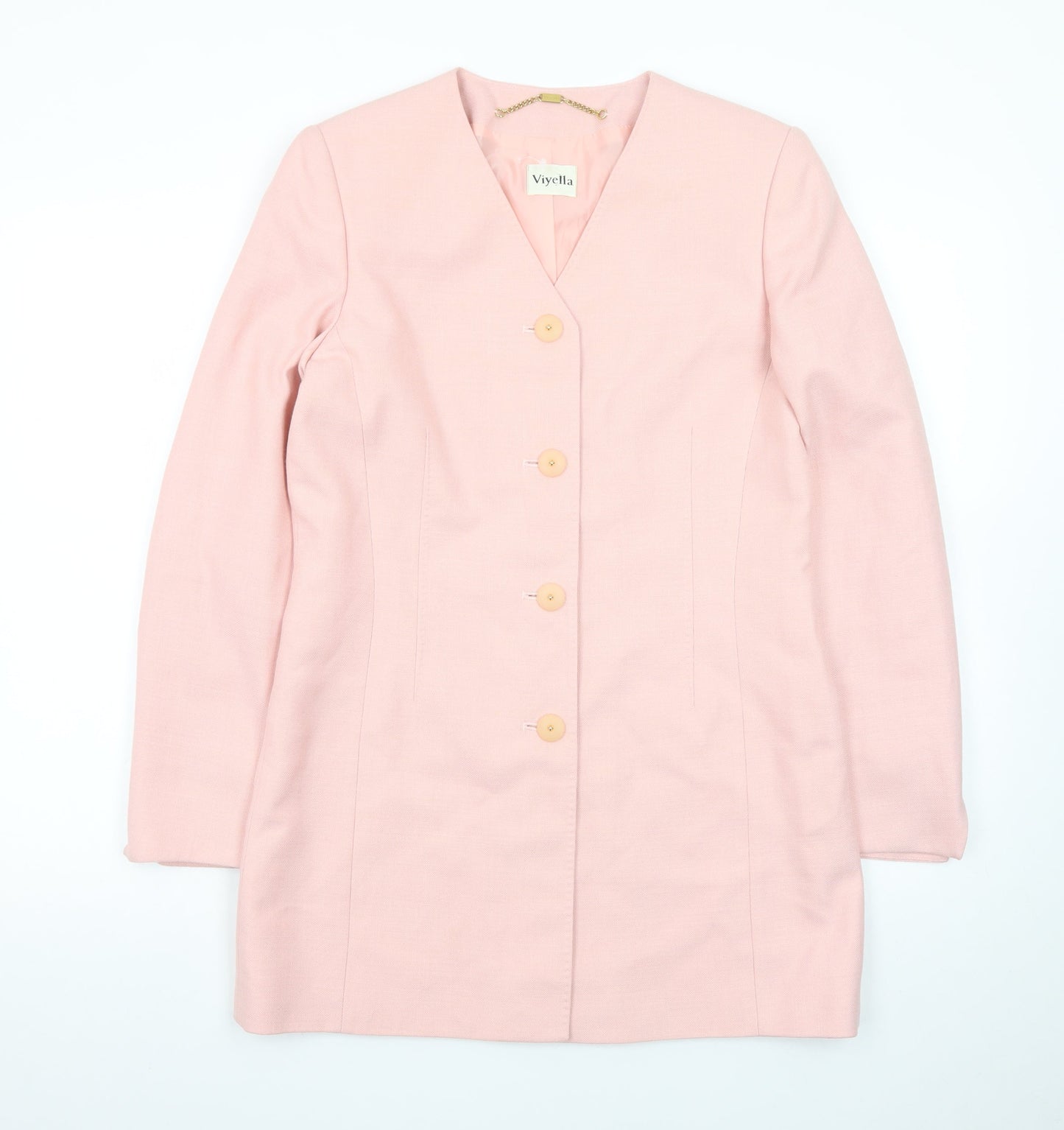 Viyella Women's Pink Single-Breasted Blazer Jacket UK 8 Classic Fit