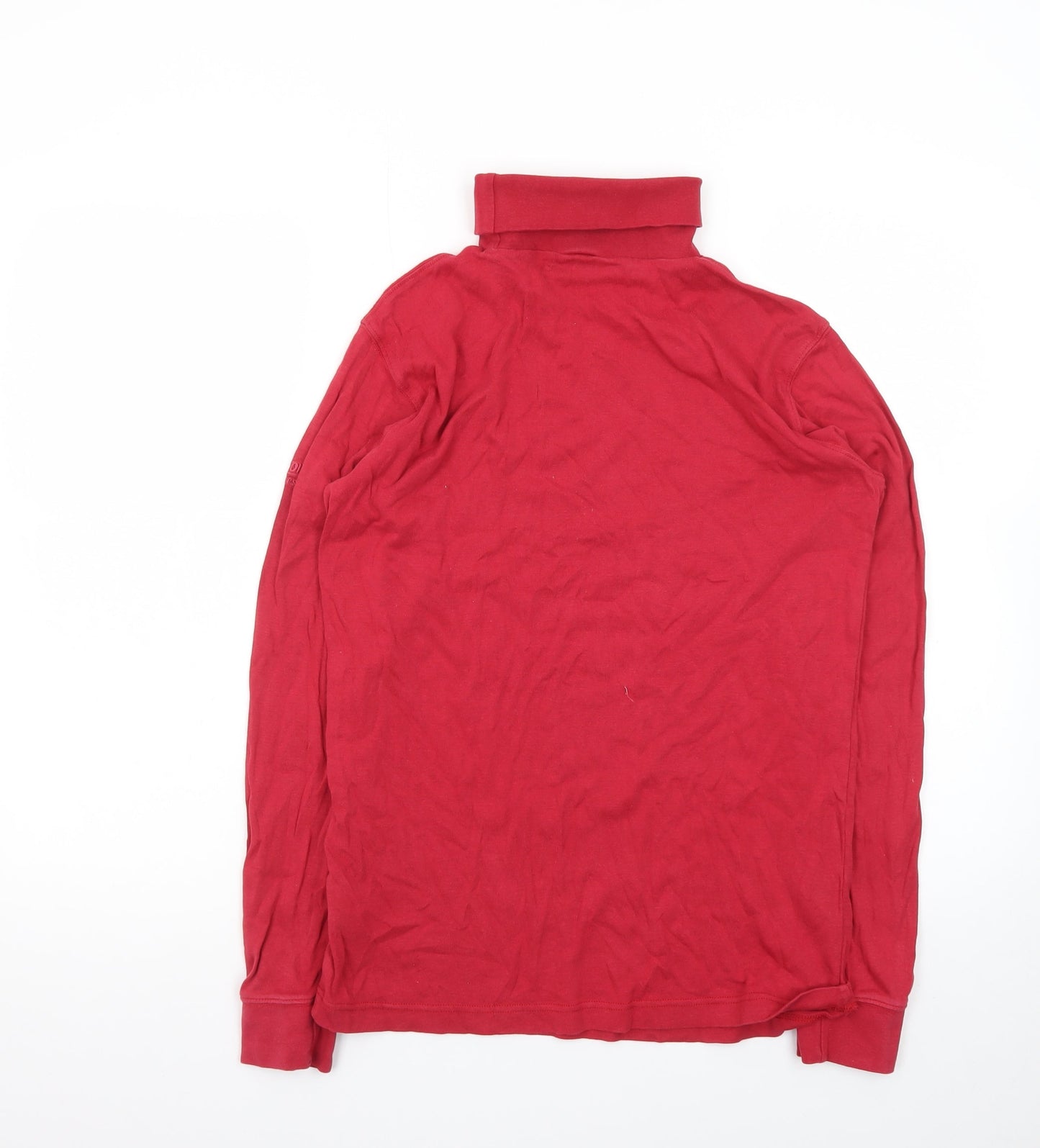 Cotton Traders Womens Red Roll Neck Long Sleeve T-Shirt Size M