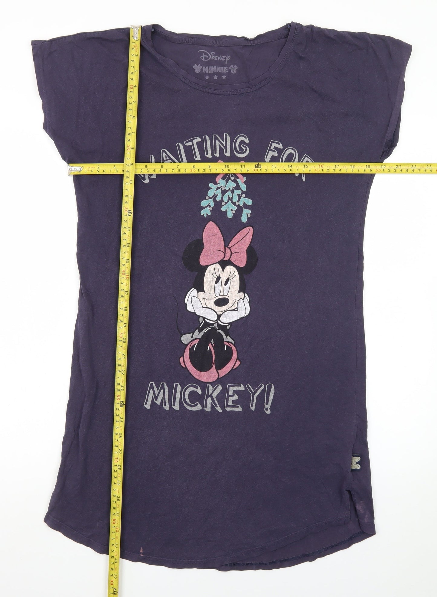 Disney Womens Purple Minnie Mouse Nightshirt UK 8-10 Graphic T-Shirt Style