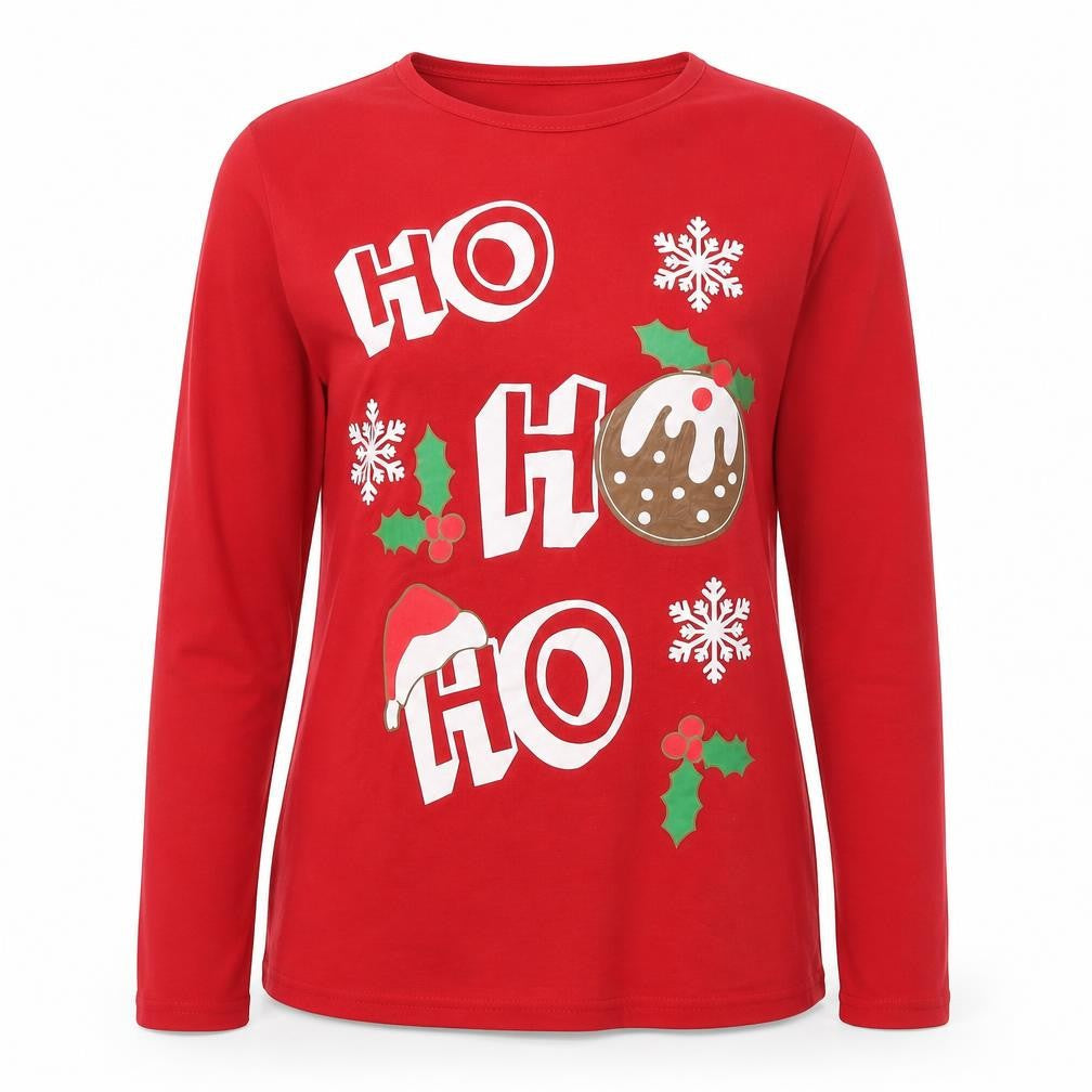 Be Jealous Womens Red Christmas Long Sleeve T-Shirt Size S