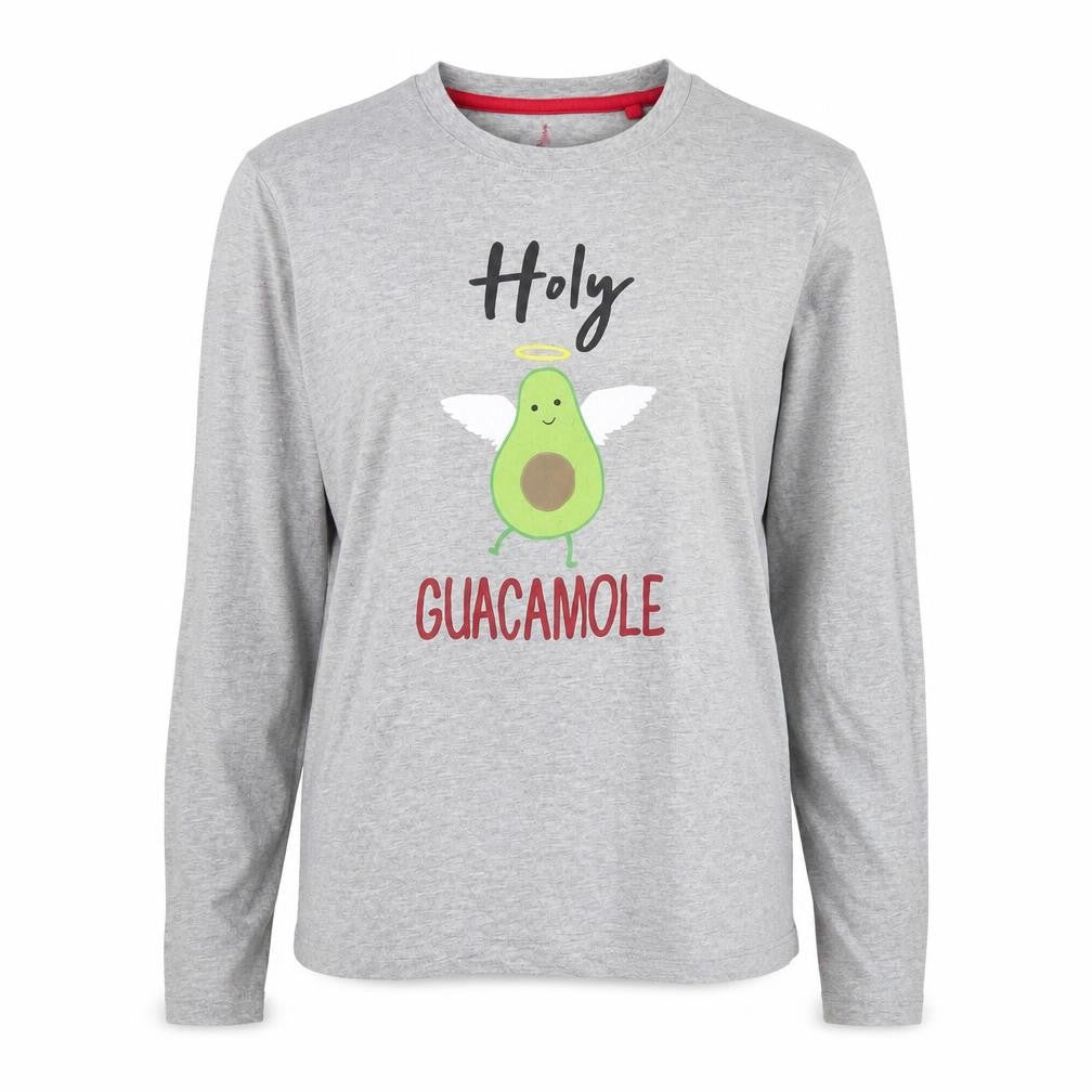 Threadbare Women’s Grey Long Sleeve Funny Avocado T-Shirt Size 10