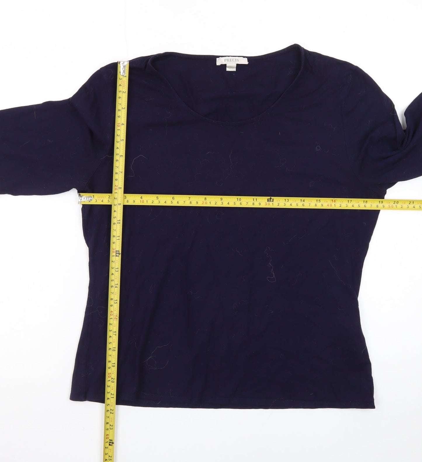 Precis Women’s Blue Cotton Blend Scoop Neck T-Shirt Size L