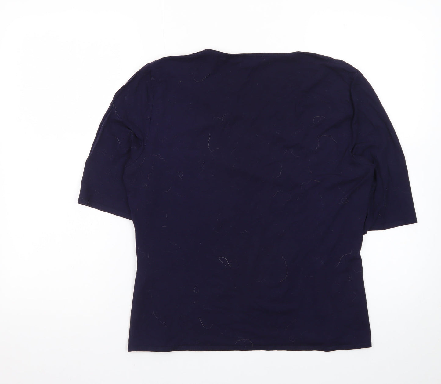 Precis Women’s Blue Cotton Blend Scoop Neck T-Shirt Size L