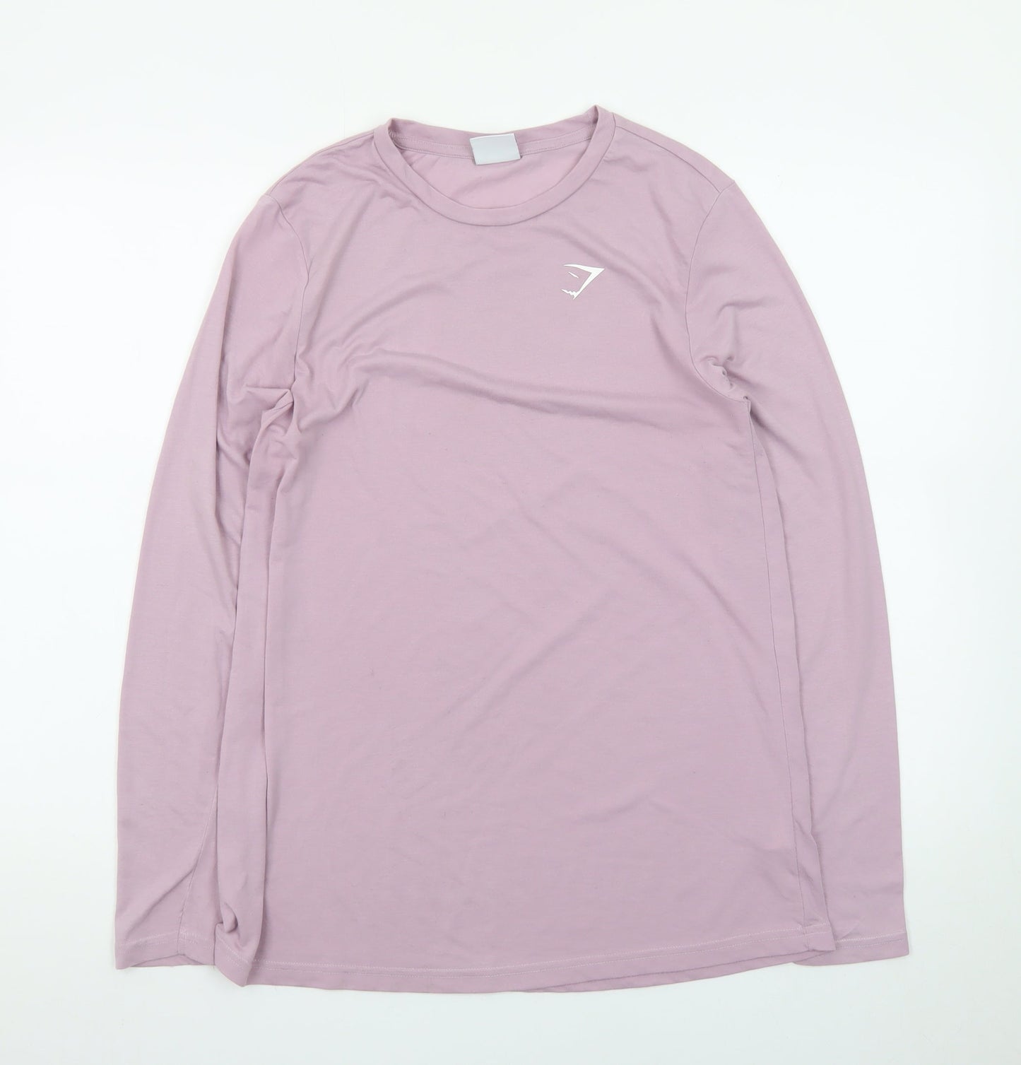 Gymshark Women's Pink Long Sleeve Slim Fit Cotton T-Shirt Size S