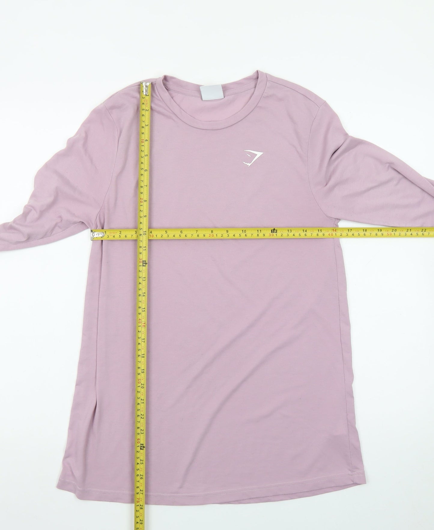 Gymshark Women's Pink Long Sleeve Slim Fit Cotton T-Shirt Size S