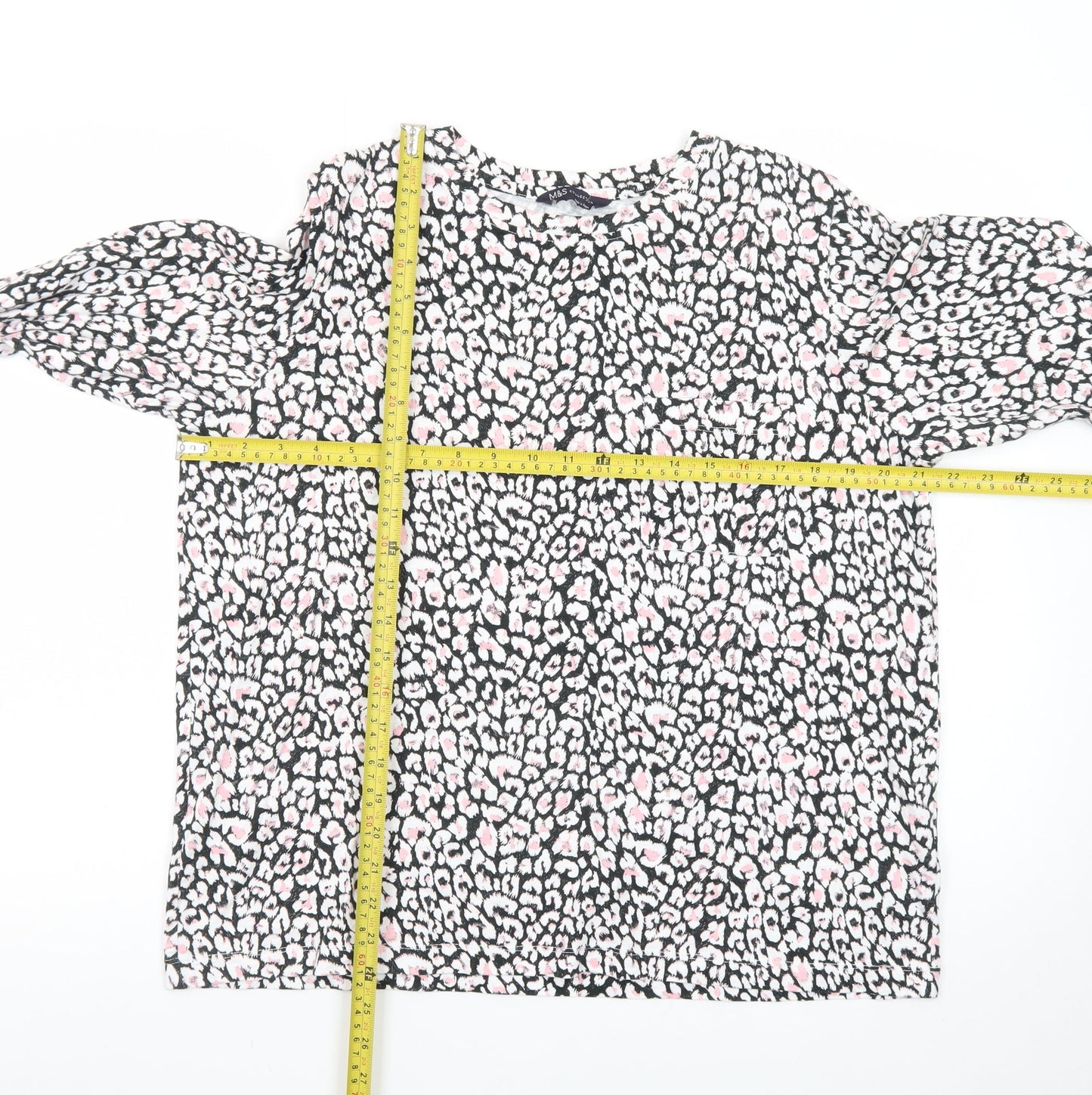 Marks and Spencer Women's Multicoloured Animal Print Cotton Blouse Size 16