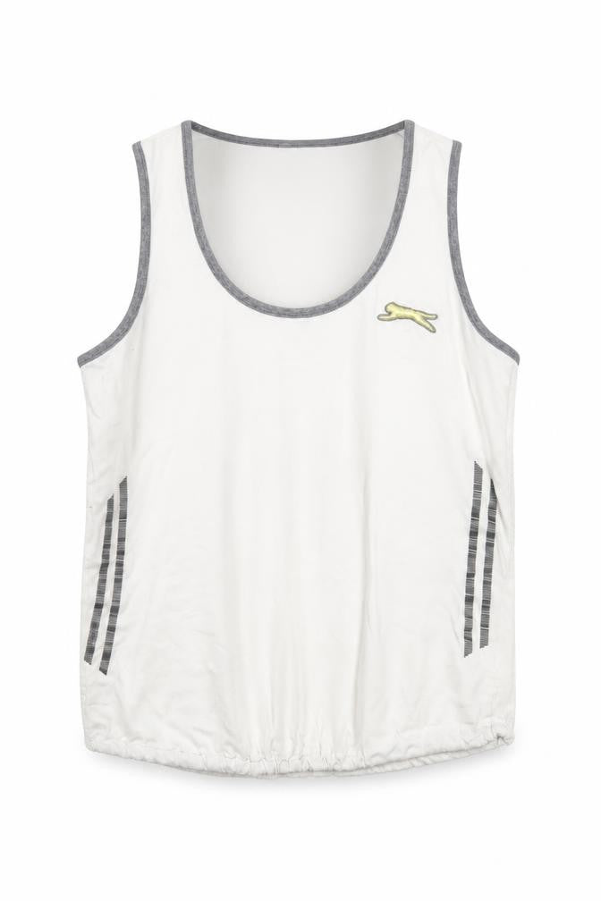 Slazenger Men's White Sleeveless Round Neck Cotton T-Shirt XL