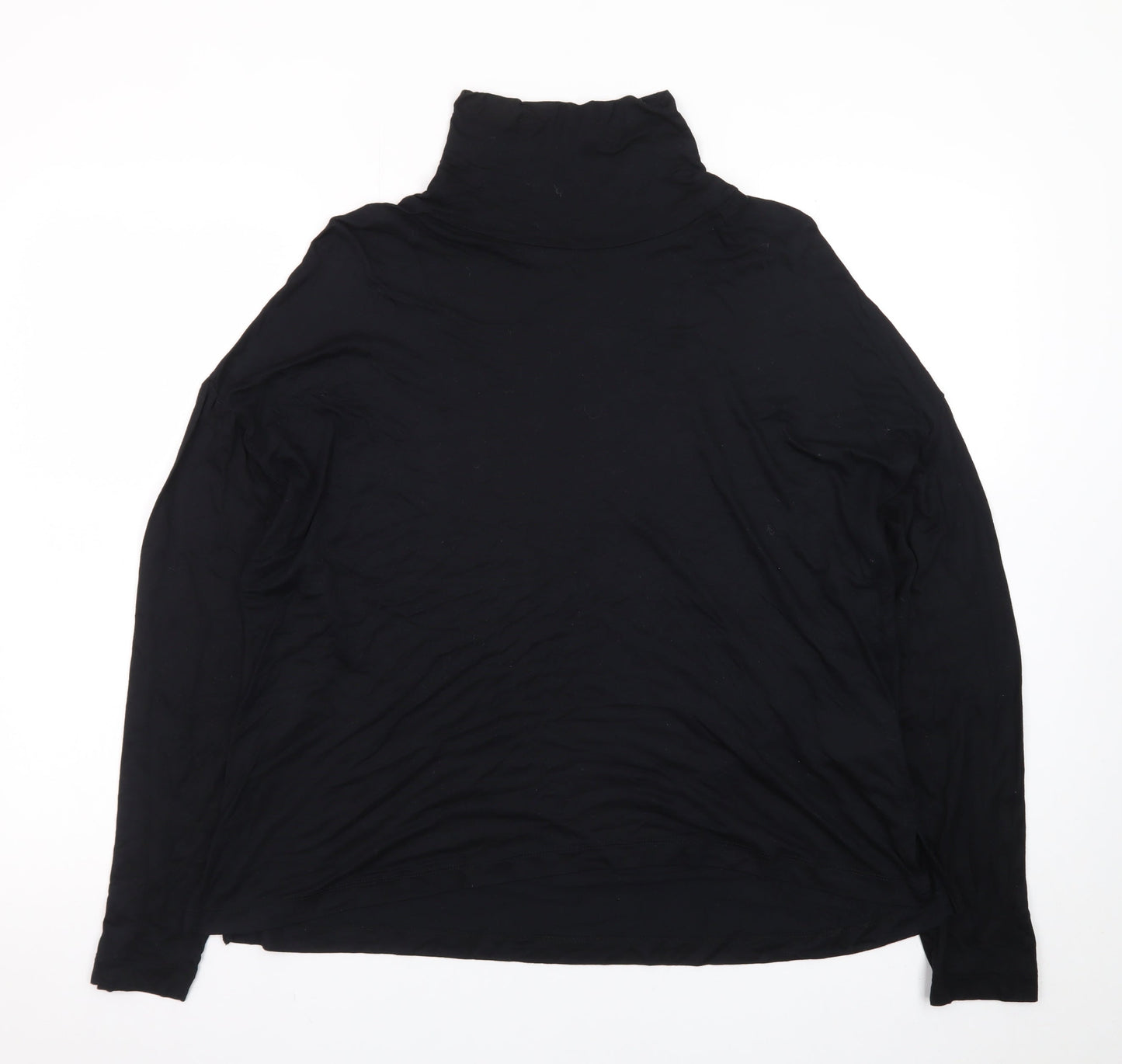 Marks and Spencer Women's Black Roll Neck Long Sleeve Basic Top Size 16