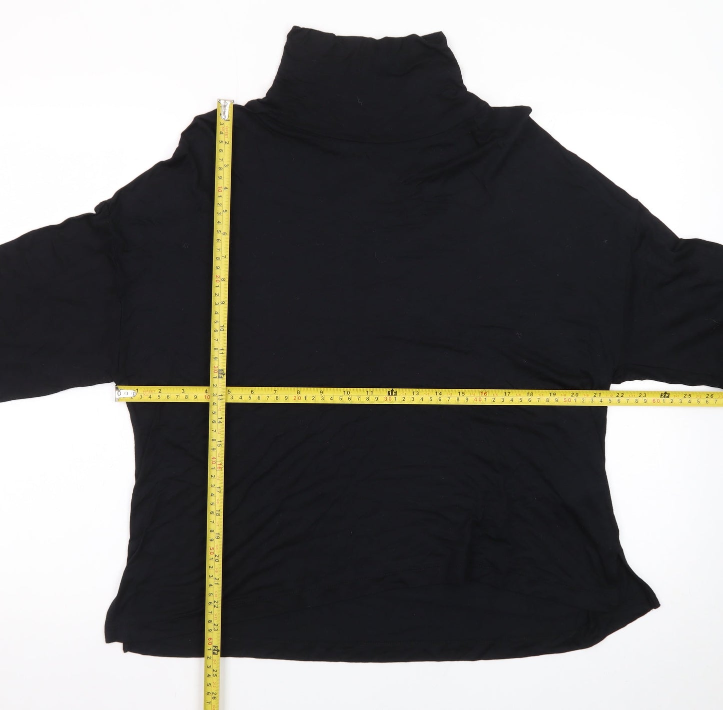 Marks and Spencer Women's Black Roll Neck Long Sleeve Basic Top Size 16