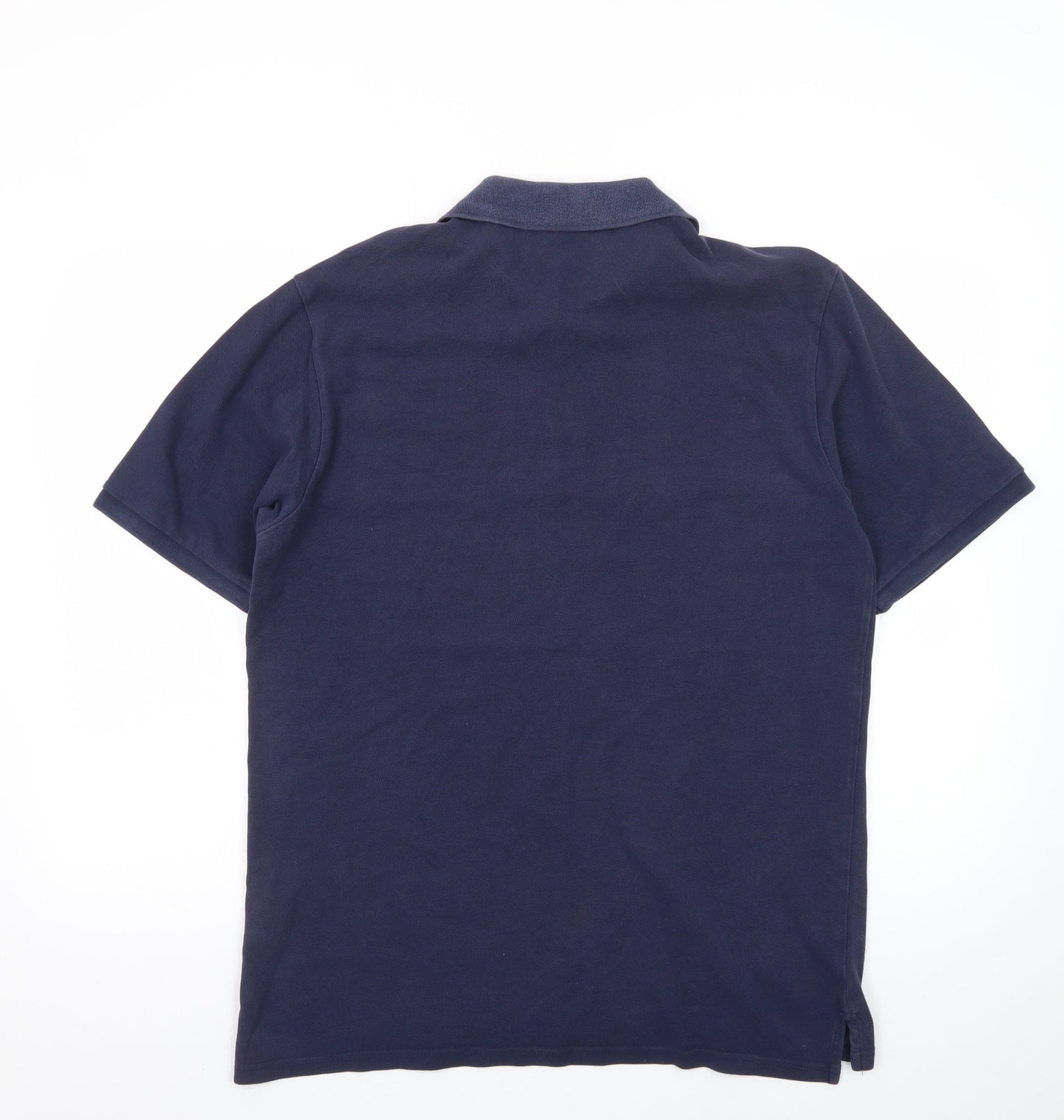 Yves Saint Laurent Pour Homme Blue Striped Cotton Polo Shirt Men's L