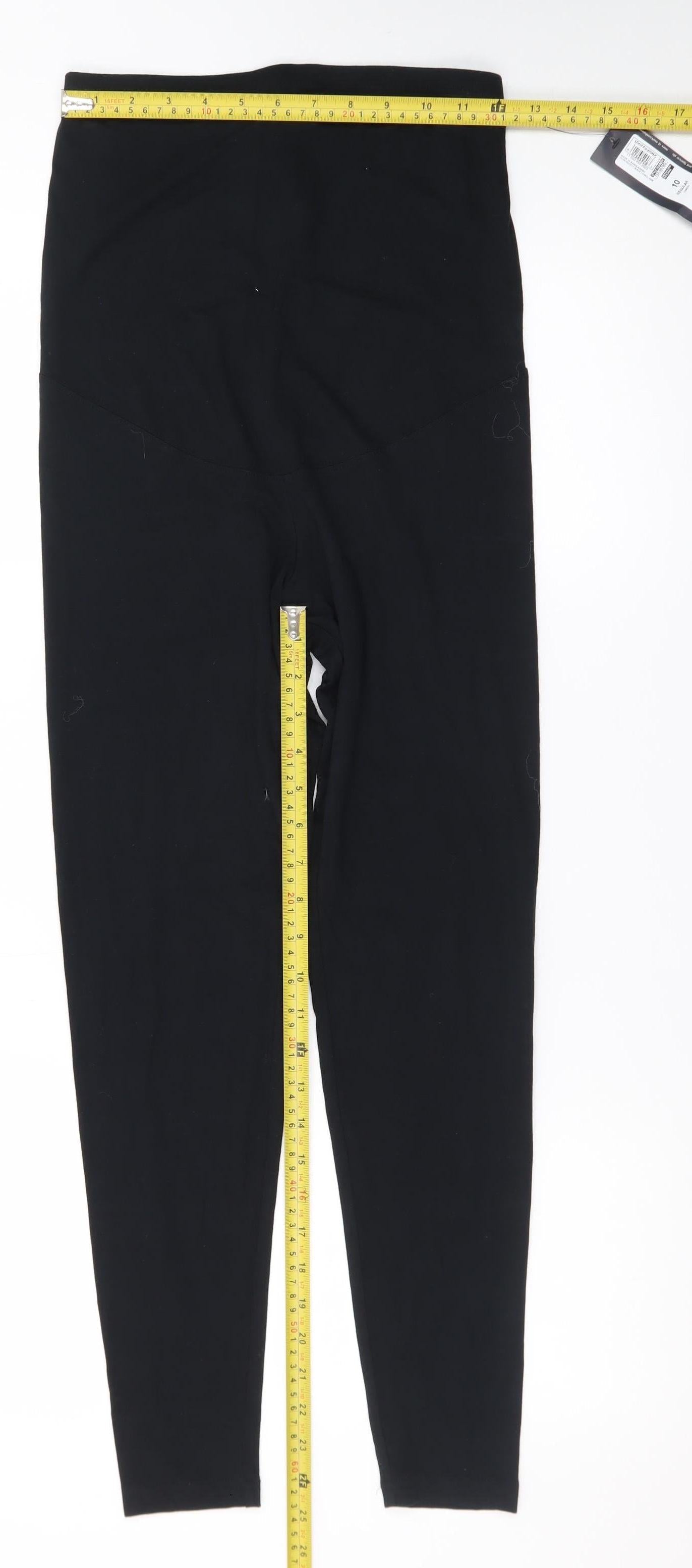 Marks and Spencer Women Black Size 10 Ankle Leggings with Stretch Waist