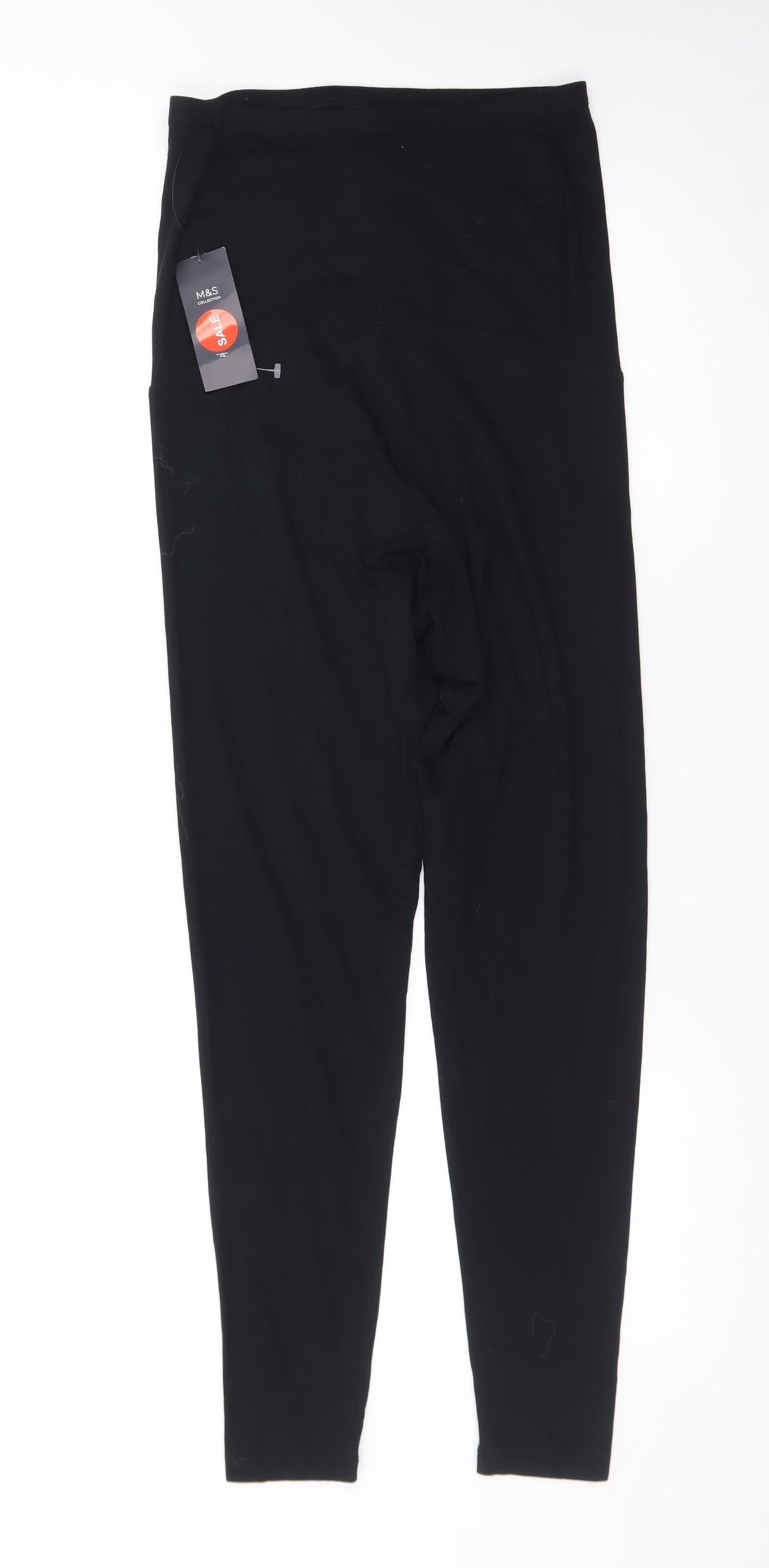 Marks and Spencer Women Black Size 10 Ankle Leggings with Stretch Waist