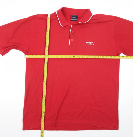 Umbro Men's Red XL Polo Shirt Cotton Short Sleeve Sportswear
